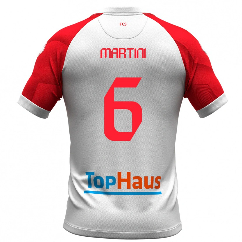 Danxen Dames Jacopo Martini #6 Wit Rood Thuisshirt Thuistenue 2025/26 T-Shirt