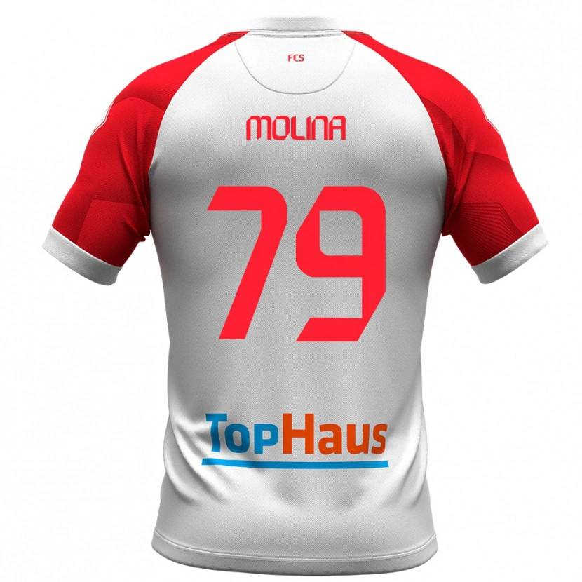 Danxen Dames Salvatore Molina #79 Wit Rood Thuisshirt Thuistenue 2025/26 T-Shirt