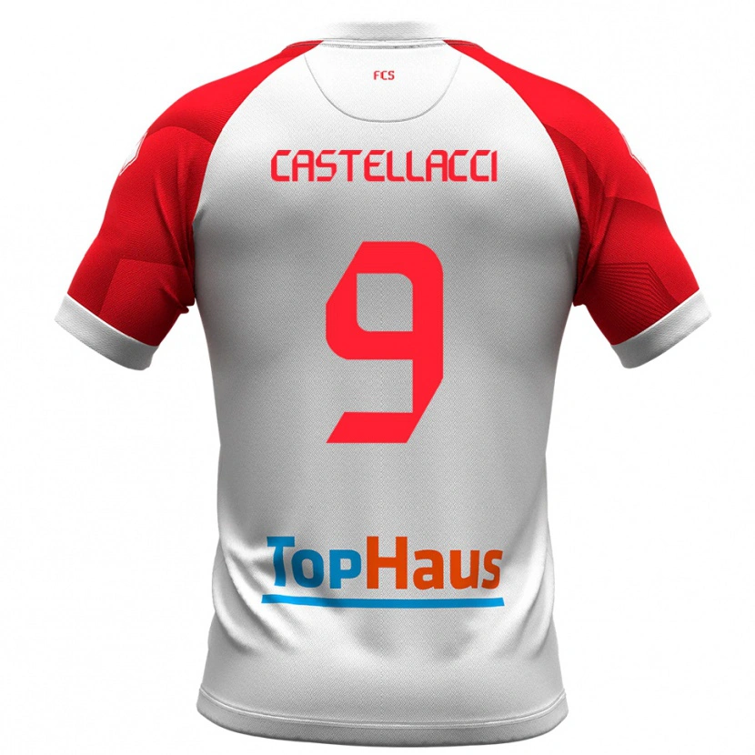 Danxen Dames Marco Castellacci #9 Wit Rood Thuisshirt Thuistenue 2025/26 T-Shirt