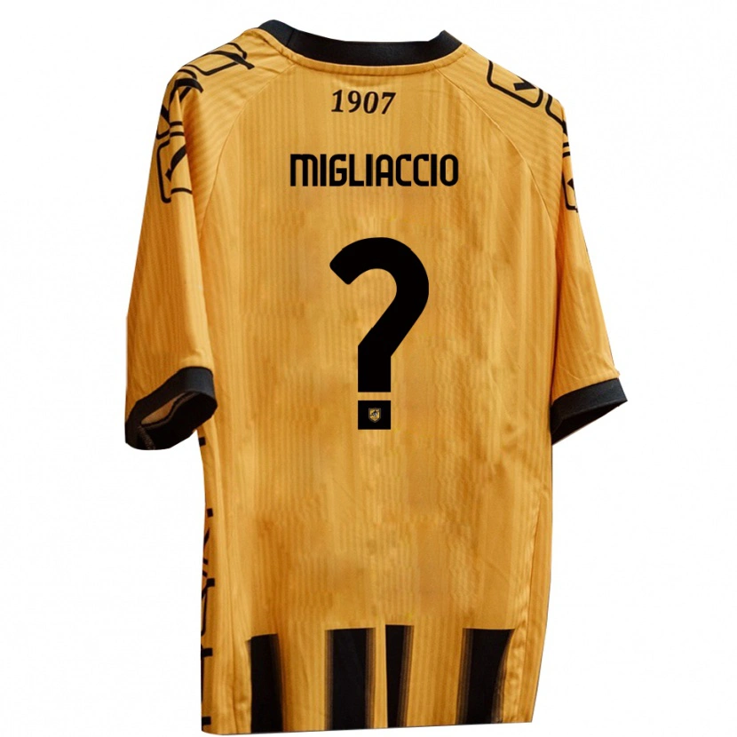 Danxen Dames Massimo Migliaccio #0 Geel Zwart Thuisshirt Thuistenue 2025/26 T-Shirt