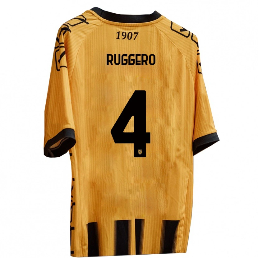 Danxen Dames Marco Ruggero #4 Geel Zwart Thuisshirt Thuistenue 2025/26 T-Shirt