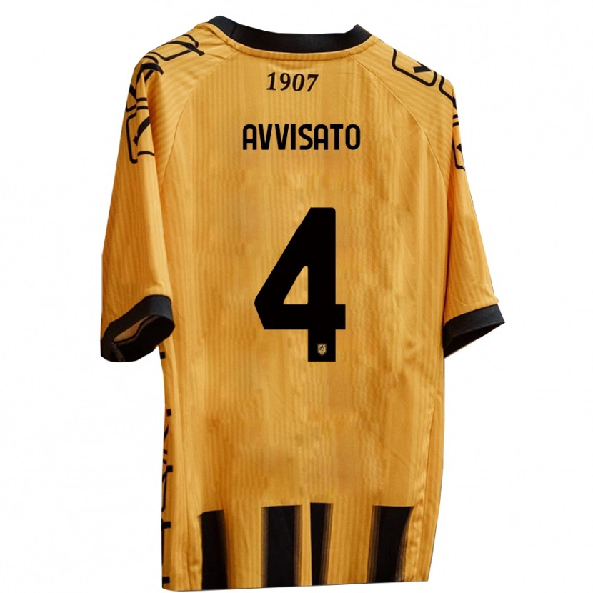 Danxen Dames Tommaso Avvisato #4 Geel Zwart Thuisshirt Thuistenue 2025/26 T-Shirt
