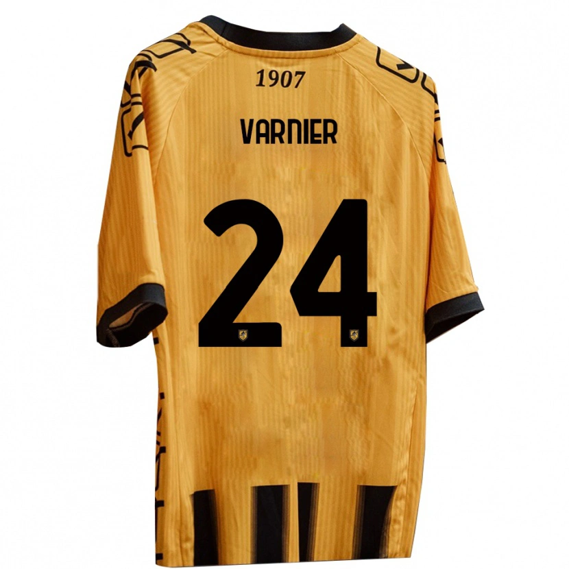 Danxen Dames Marco Varnier #24 Geel Zwart Thuisshirt Thuistenue 2025/26 T-Shirt