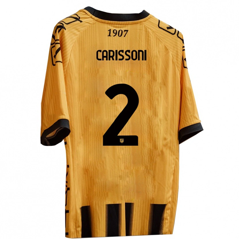Danxen Dames Lorenzo Carissoni #2 Geel Zwart Thuisshirt Thuistenue 2025/26 T-Shirt