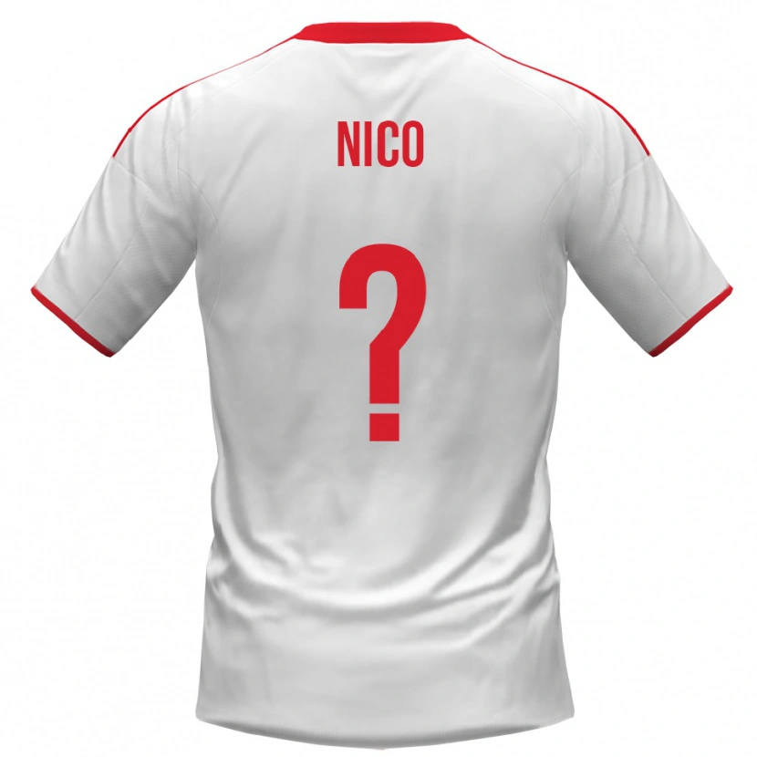 Danxen Dames Riccardo Nico #0 Wit Rood Thuisshirt Thuistenue 2025/26 T-Shirt