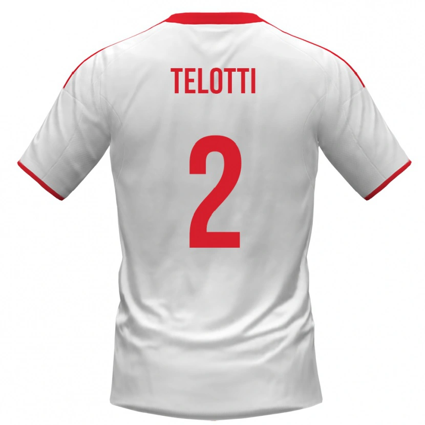Danxen Dames Giacomo Telotti #2 Wit Rood Thuisshirt Thuistenue 2025/26 T-Shirt