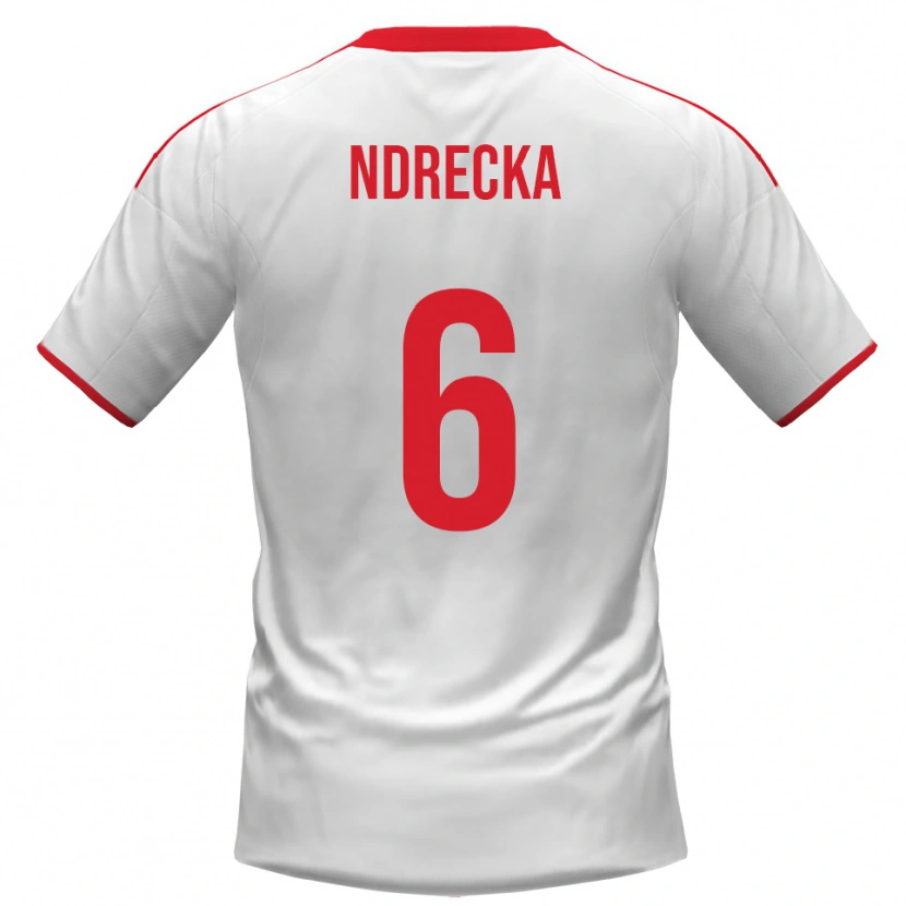 Danxen Dames Eros Ndrecka #6 Wit Rood Thuisshirt Thuistenue 2025/26 T-Shirt
