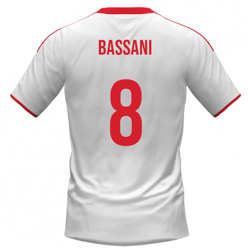 Danxen Dames Nicolò Bassani #8 Wit Rood Thuisshirt Thuistenue 2025/26 T-Shirt