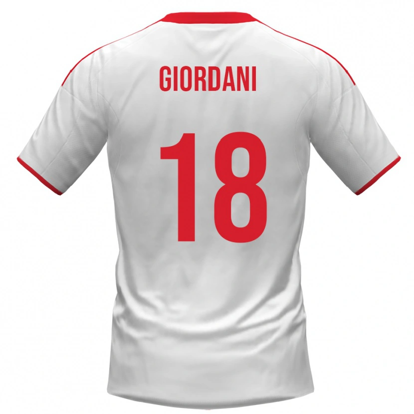 Danxen Dames Andrea Giordani #18 Wit Rood Thuisshirt Thuistenue 2025/26 T-Shirt
