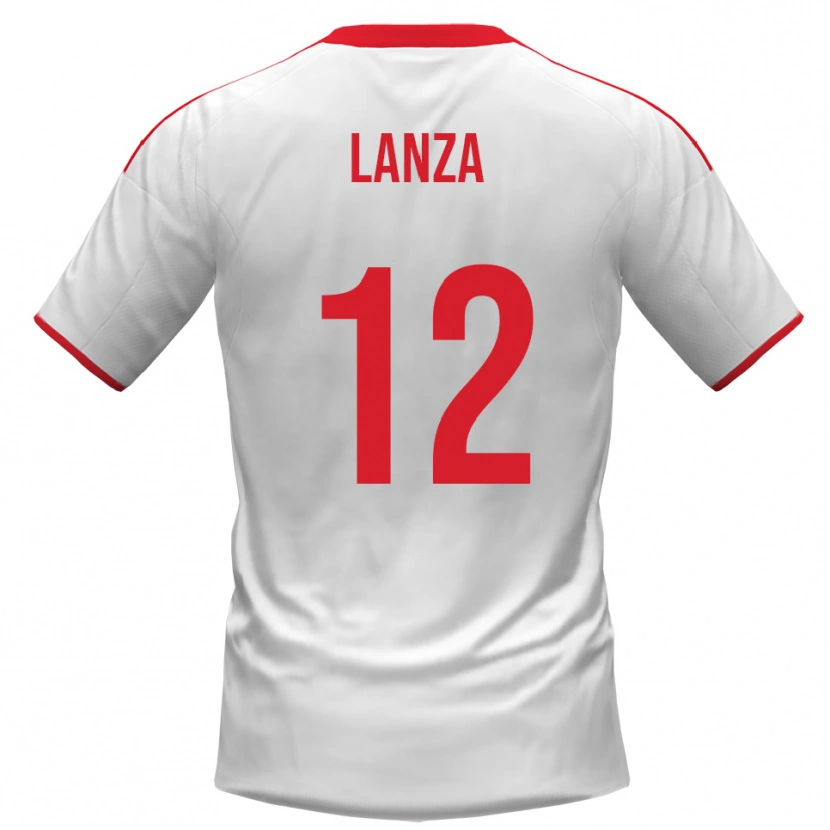 Danxen Dames Cesare Lanza #12 Wit Rood Thuisshirt Thuistenue 2025/26 T-Shirt