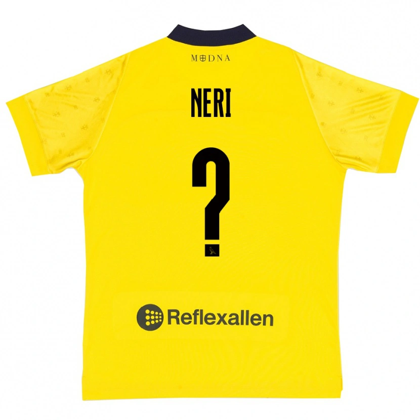 Danxen Dames Jacopo Neri #0 Geel Donkerblauw Thuisshirt Thuistenue 2025/26 T-Shirt