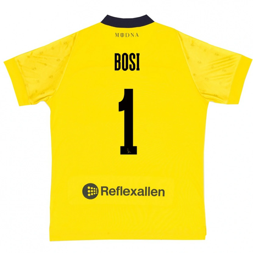 Danxen Dames Matteo Bosi #1 Geel Donkerblauw Thuisshirt Thuistenue 2025/26 T-Shirt
