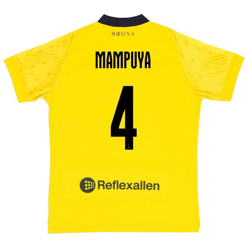 Danxen Dames Donel Mampuya #4 Geel Donkerblauw Thuisshirt Thuistenue 2025/26 T-Shirt