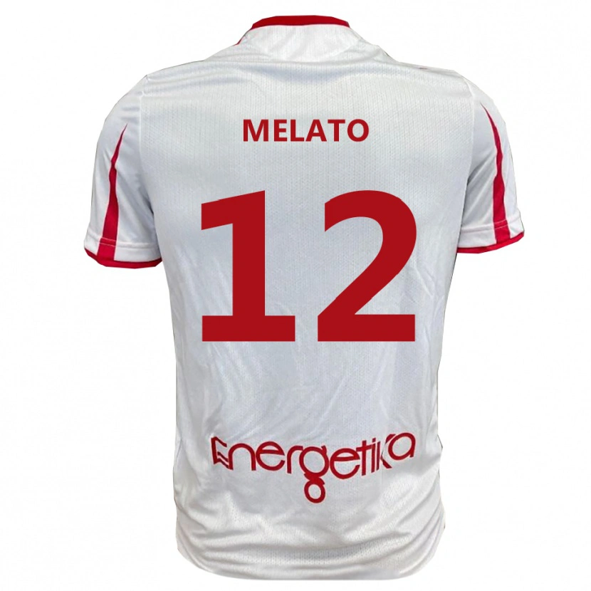 Danxen Dames Emanuele Melato #12 Wit Rood Thuisshirt Thuistenue 2025/26 T-Shirt