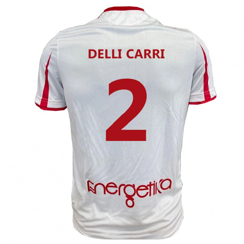 Danxen Dames Filippo Delli Carri #2 Wit Rood Thuisshirt Thuistenue 2025/26 T-Shirt