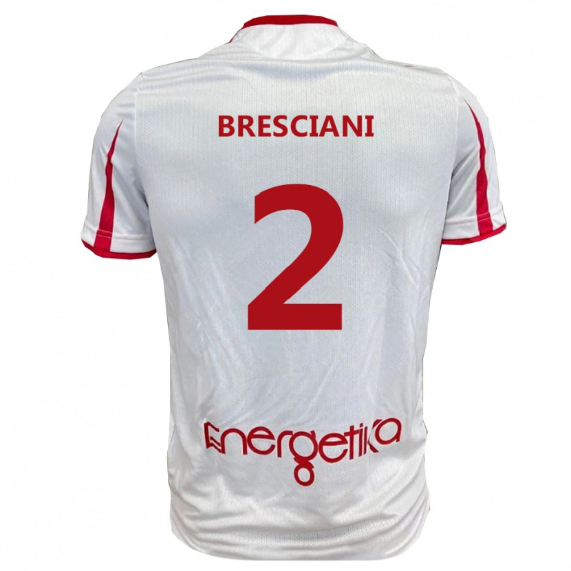 Danxen Dames Nicola Bresciani #2 Wit Rood Thuisshirt Thuistenue 2025/26 T-Shirt