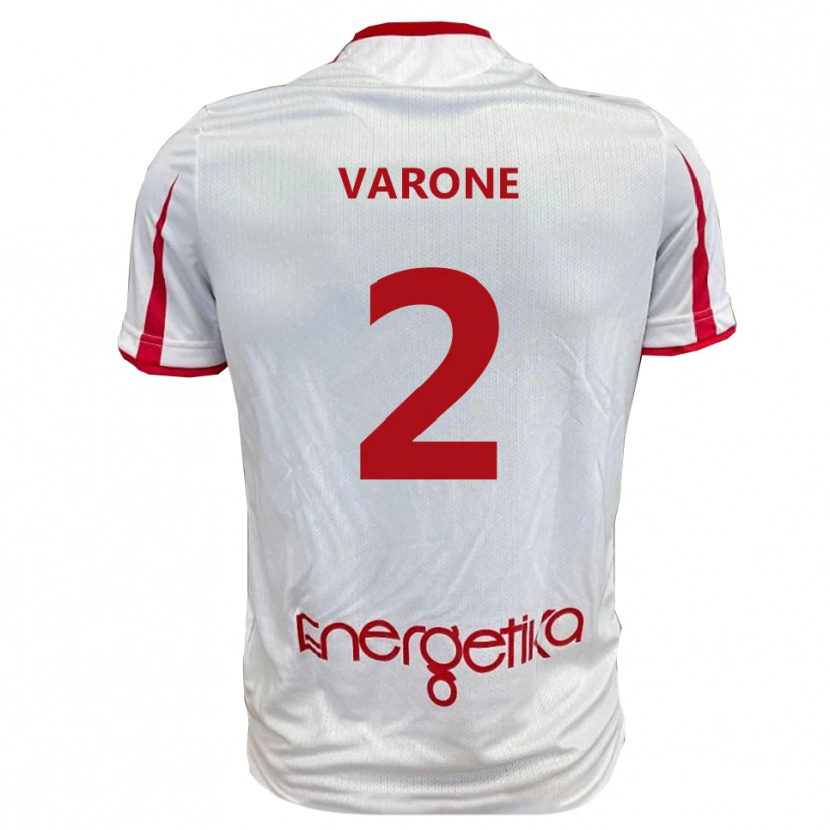 Danxen Dames Francesco Varone #2 Wit Rood Thuisshirt Thuistenue 2025/26 T-Shirt