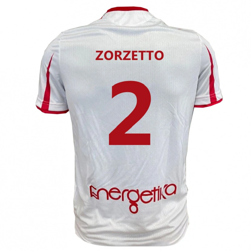 Danxen Dames Marco Zorzetto #2 Wit Rood Thuisshirt Thuistenue 2025/26 T-Shirt