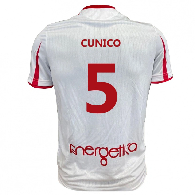 Danxen Dames Lorenzo Cunico #5 Wit Rood Thuisshirt Thuistenue 2025/26 T-Shirt