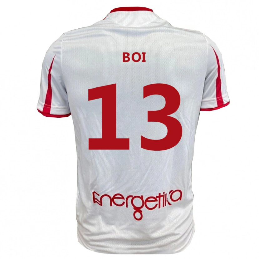Danxen Dames Alessandro Boi #13 Wit Rood Thuisshirt Thuistenue 2025/26 T-Shirt