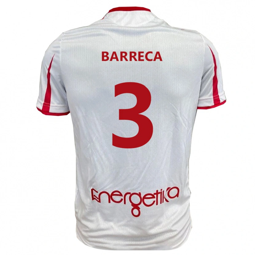 Danxen Dames Antonio Barreca #3 Wit Rood Thuisshirt Thuistenue 2025/26 T-Shirt