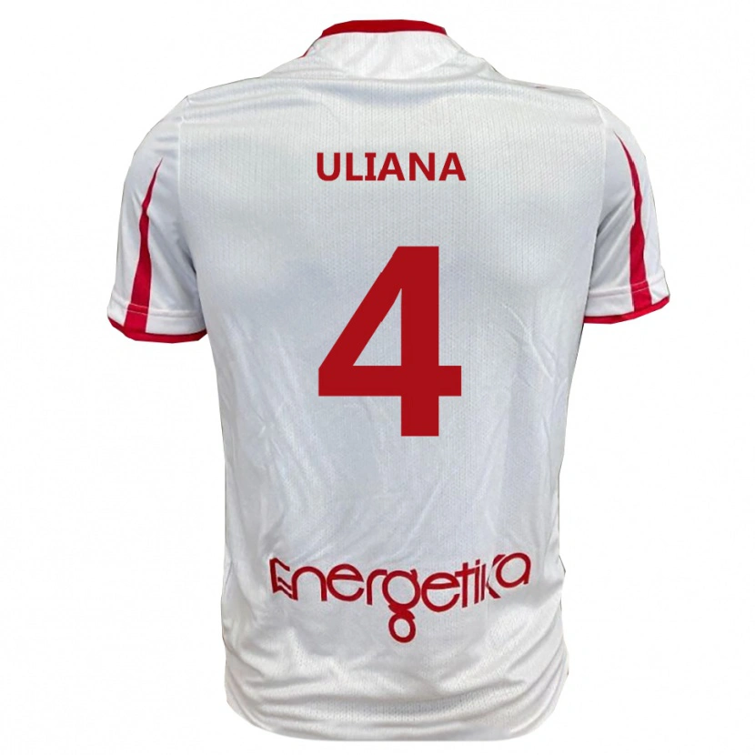 Danxen Dames Gabriele Uliana #4 Wit Rood Thuisshirt Thuistenue 2025/26 T-Shirt