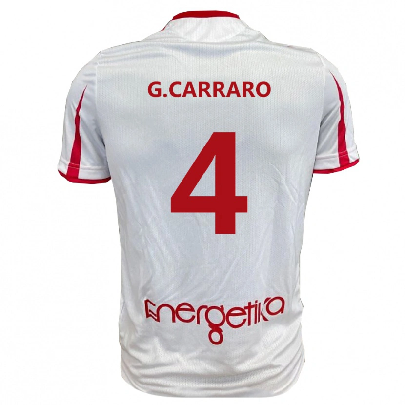 Danxen Dames Giulio Carraro #4 Wit Rood Thuisshirt Thuistenue 2025/26 T-Shirt