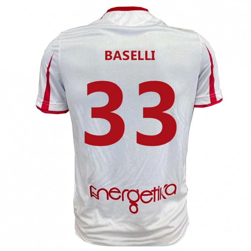 Danxen Dames Daniele Baselli #33 Wit Rood Thuisshirt Thuistenue 2025/26 T-Shirt