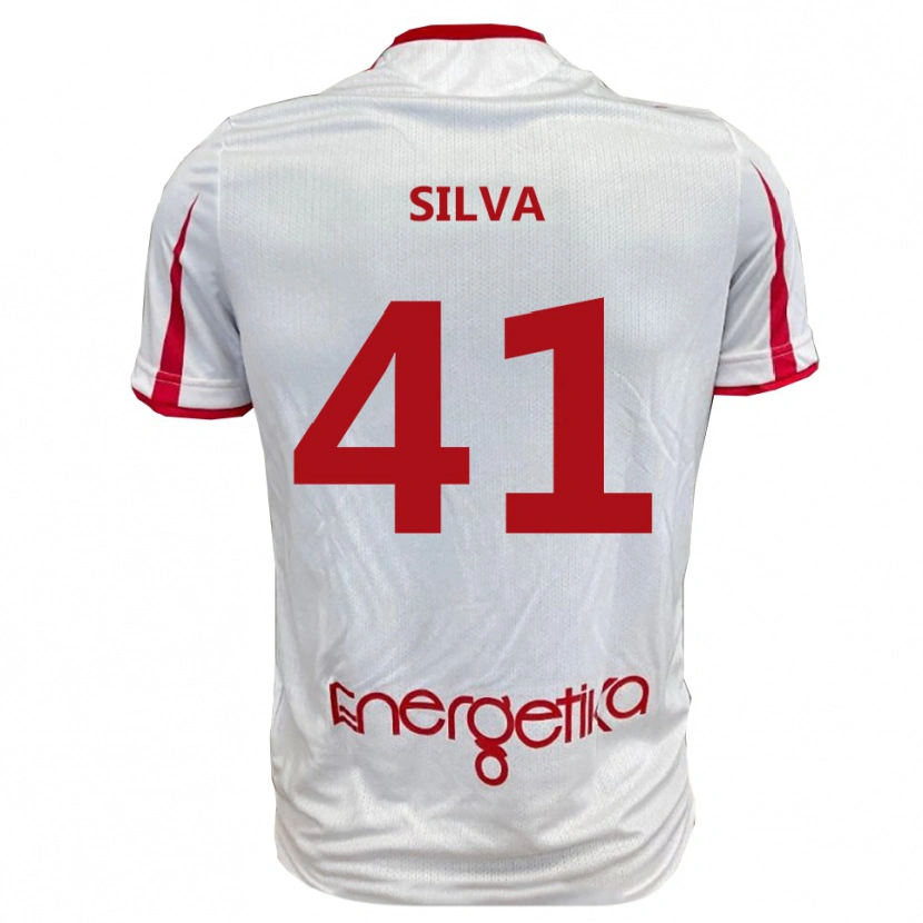 Danxen Dames Jonathan Silva #41 Wit Rood Thuisshirt Thuistenue 2025/26 T-Shirt