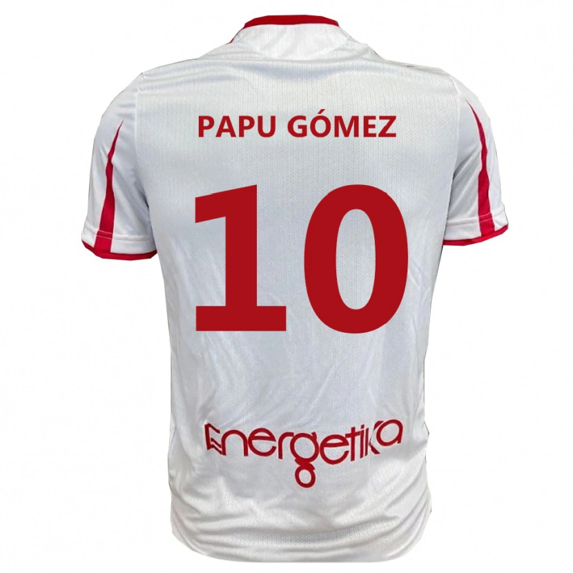 Danxen Dames Papu Gómez #10 Wit Rood Thuisshirt Thuistenue 2025/26 T-Shirt