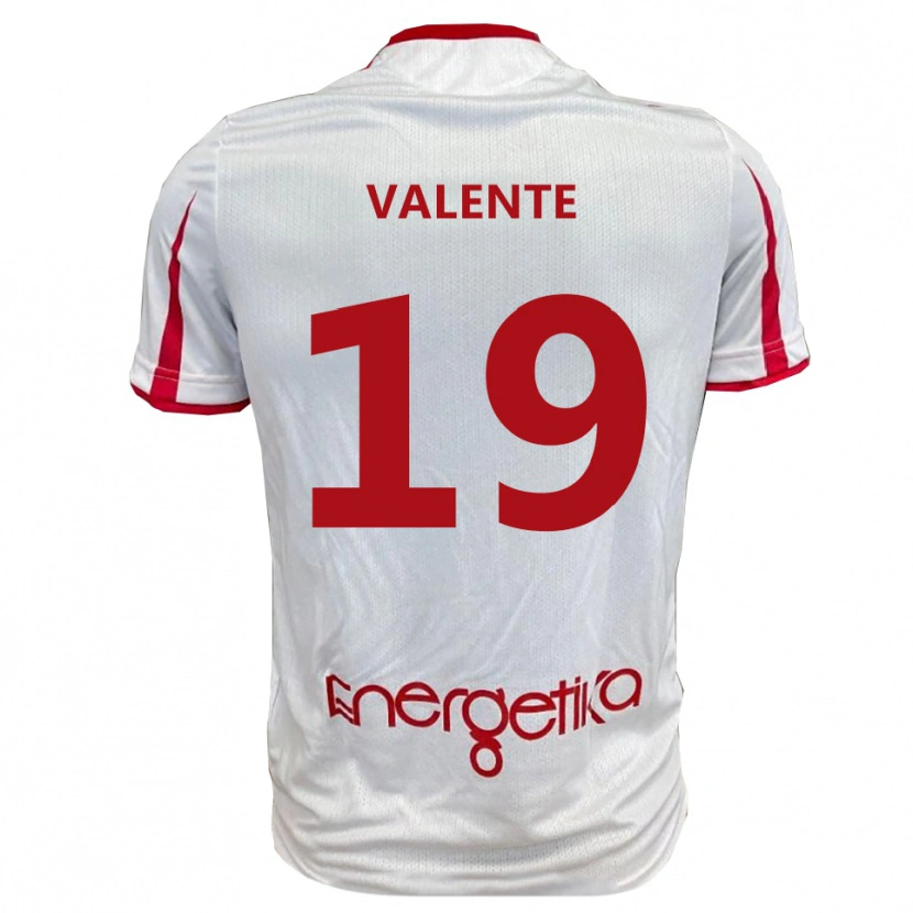 Danxen Dames Nicola Valente #19 Wit Rood Thuisshirt Thuistenue 2025/26 T-Shirt