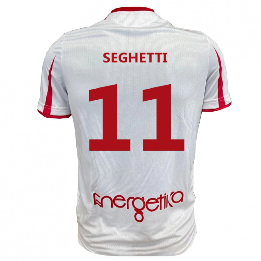 Danxen Dames Alessandro Seghetti #11 Wit Rood Thuisshirt Thuistenue 2025/26 T-Shirt