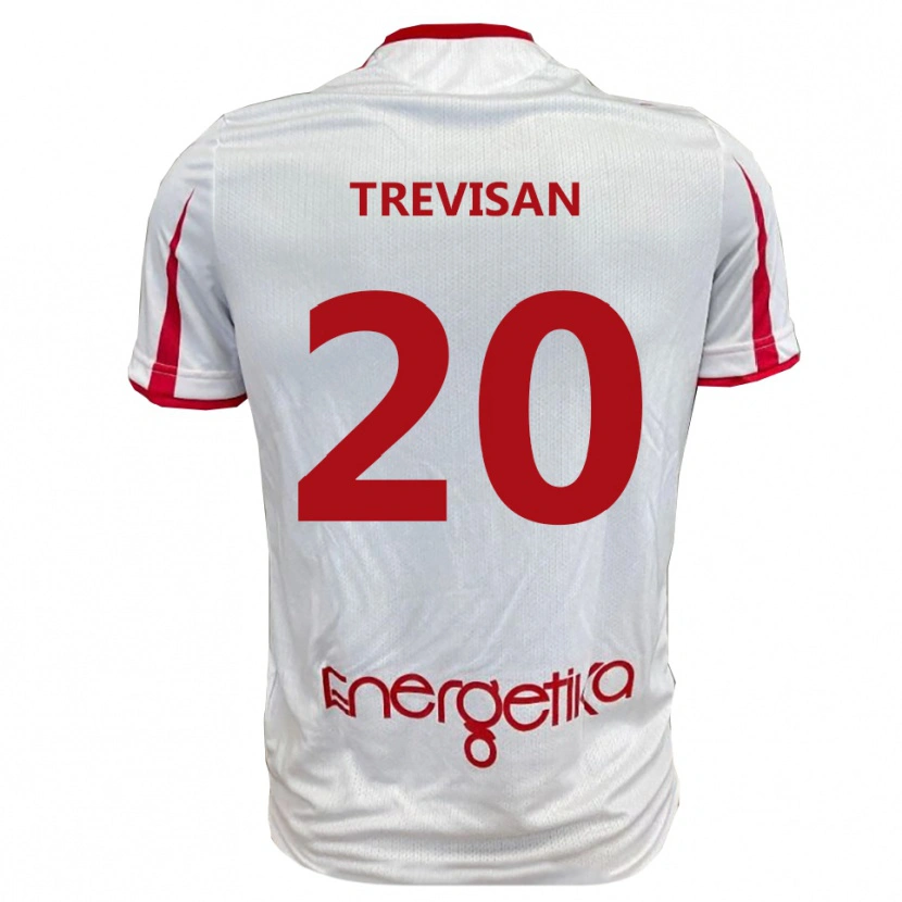 Danxen Dames Francesco Trevisan #20 Wit Rood Thuisshirt Thuistenue 2025/26 T-Shirt