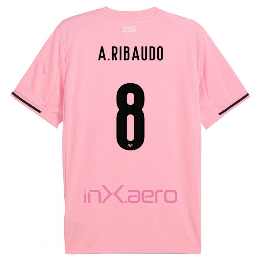 Danxen Dames Alessandro Ribaudo #8 Roze Zwart Thuisshirt Thuistenue 2025/26 T-Shirt