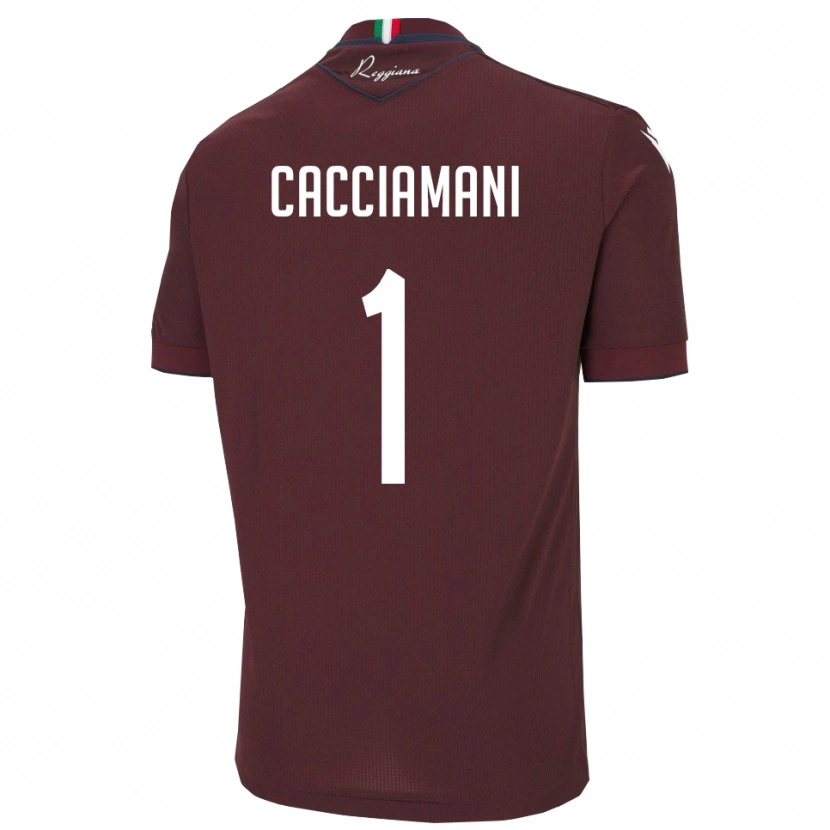 Danxen Dames Niccolò Cacciamani #1 Bourgondië Wit Thuisshirt Thuistenue 2025/26 T-Shirt