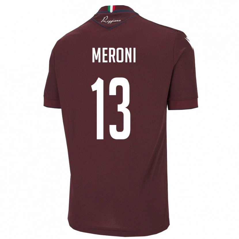 Danxen Dames Andrea Meroni #13 Bourgondië Wit Thuisshirt Thuistenue 2025/26 T-Shirt
