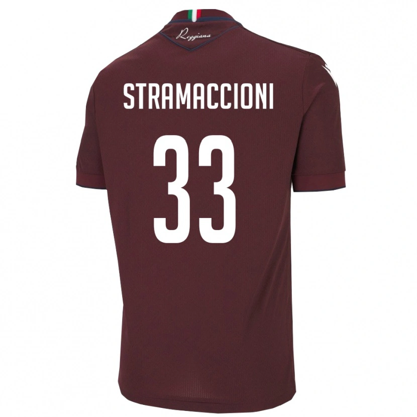 Danxen Dames Diego Stramaccioni #33 Bourgondië Wit Thuisshirt Thuistenue 2025/26 T-Shirt