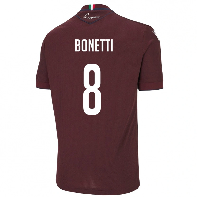 Danxen Dames Simone Bonetti #8 Bourgondië Wit Thuisshirt Thuistenue 2025/26 T-Shirt