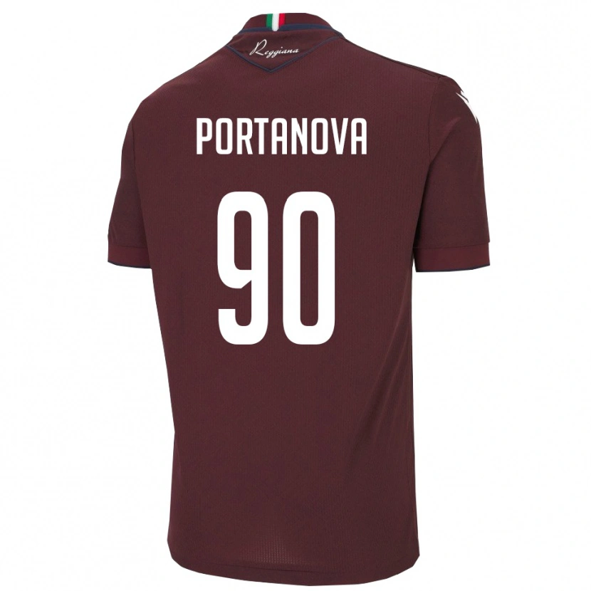 Danxen Dames Manolo Portanova #90 Bourgondië Wit Thuisshirt Thuistenue 2025/26 T-Shirt