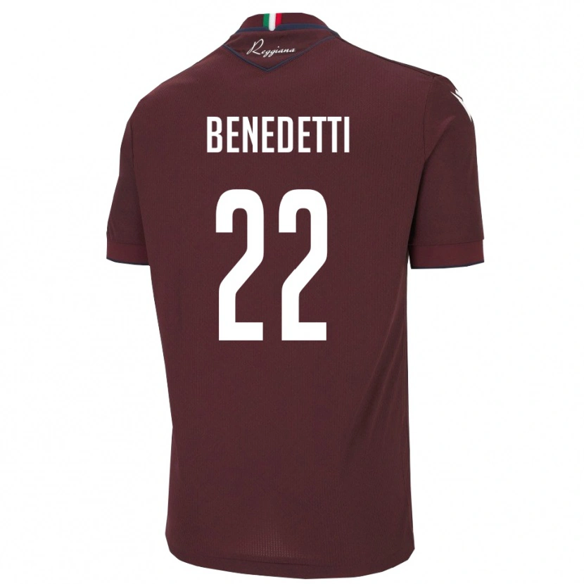 Danxen Dames Samuele Benedetti #22 Bourgondië Wit Thuisshirt Thuistenue 2025/26 T-Shirt