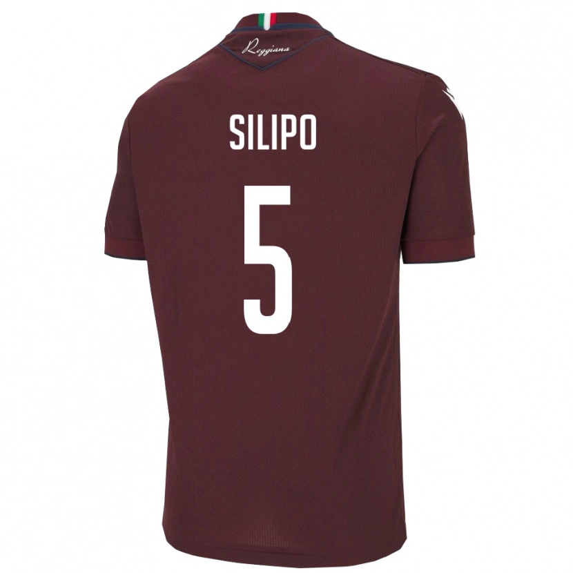 Danxen Dames Alessandro Silipo #5 Bourgondië Wit Thuisshirt Thuistenue 2025/26 T-Shirt