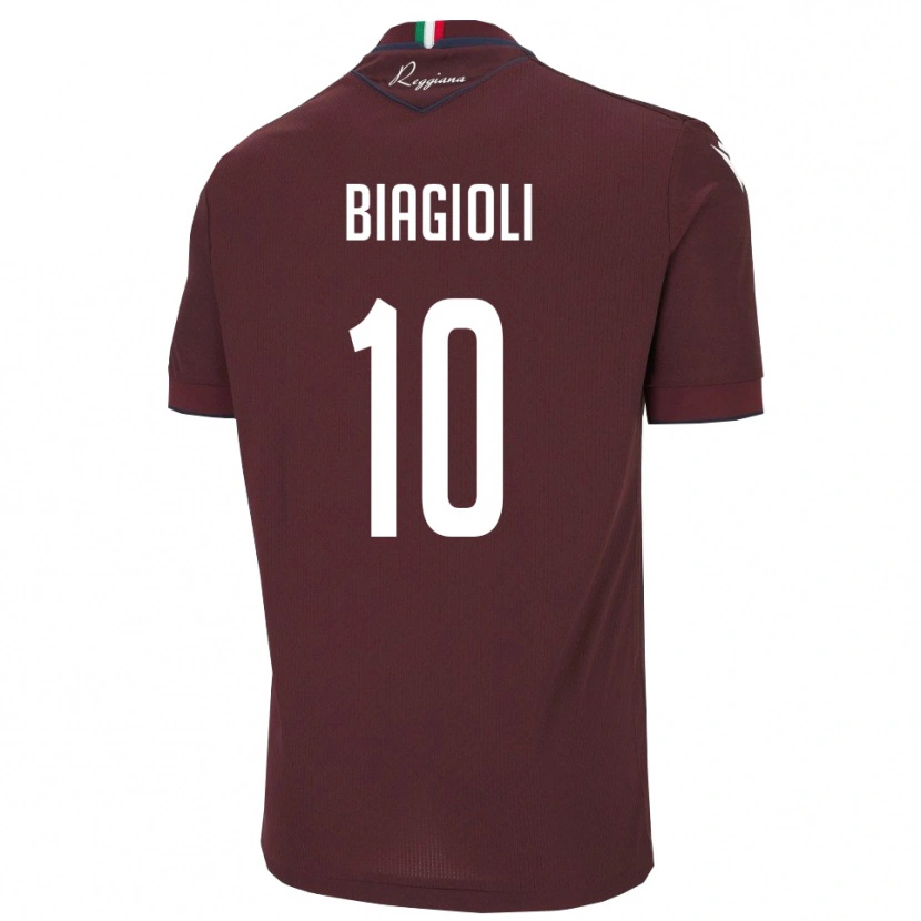 Danxen Dames Martino Biagioli #10 Bourgondië Wit Thuisshirt Thuistenue 2025/26 T-Shirt