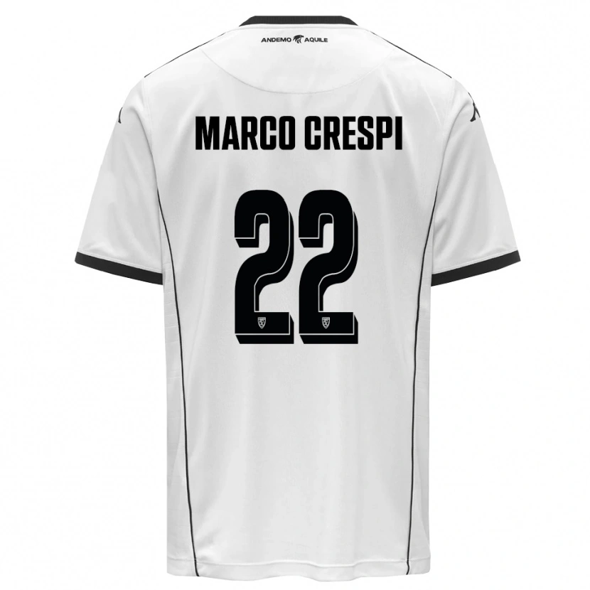 Danxen Dames Gian Marco Crespi #22 Wit Zwart Thuisshirt Thuistenue 2025/26 T-Shirt