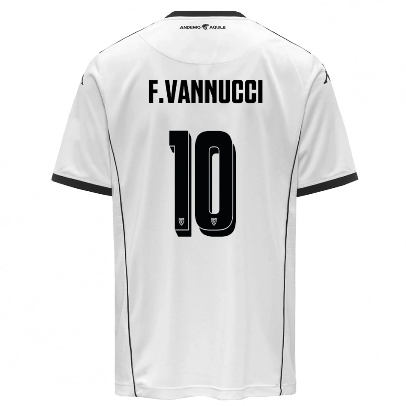Danxen Dames Federico Vannucci #10 Wit Zwart Thuisshirt Thuistenue 2025/26 T-Shirt