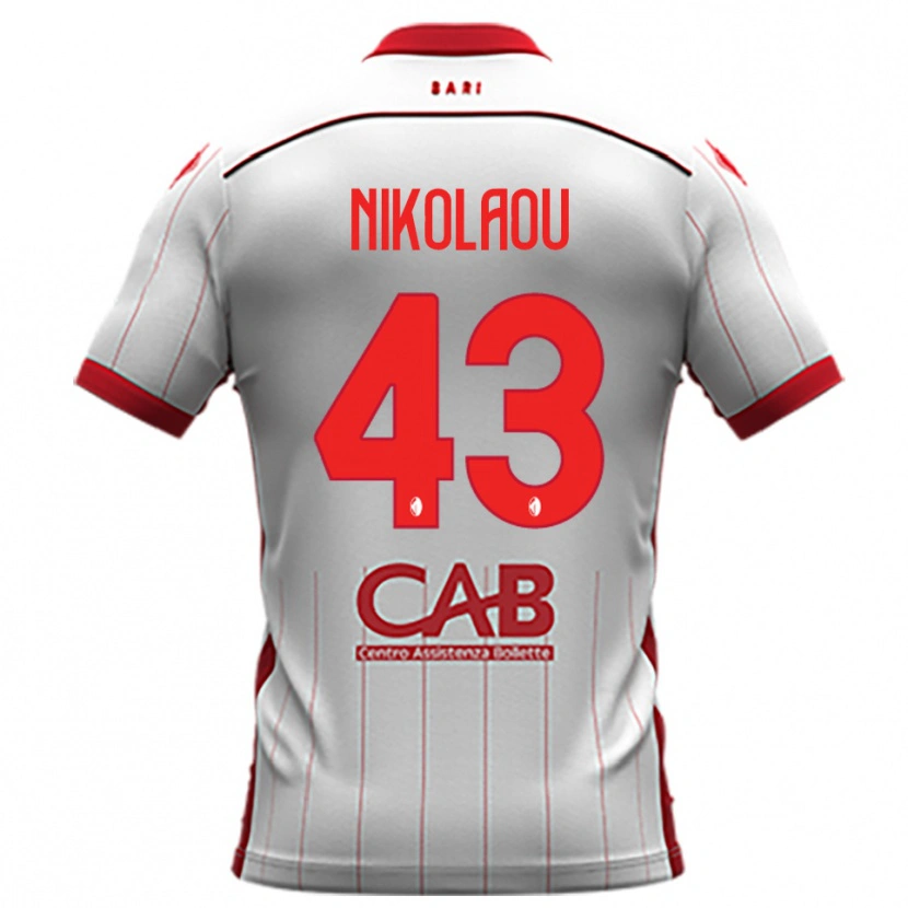 Danxen Dames Dimitrios Nikolaou #43 Wit Rood Thuisshirt Thuistenue 2025/26 T-Shirt