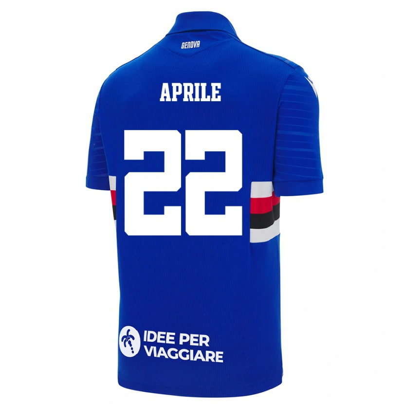 Danxen Dames Roberta Aprile #22 Blauw Wit Thuisshirt Thuistenue 2025/26 T-Shirt