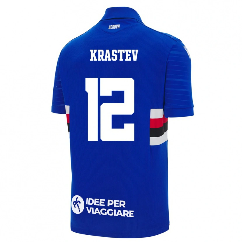Danxen Dames Andrey Krastev #12 Blauw Wit Thuisshirt Thuistenue 2025/26 T-Shirt