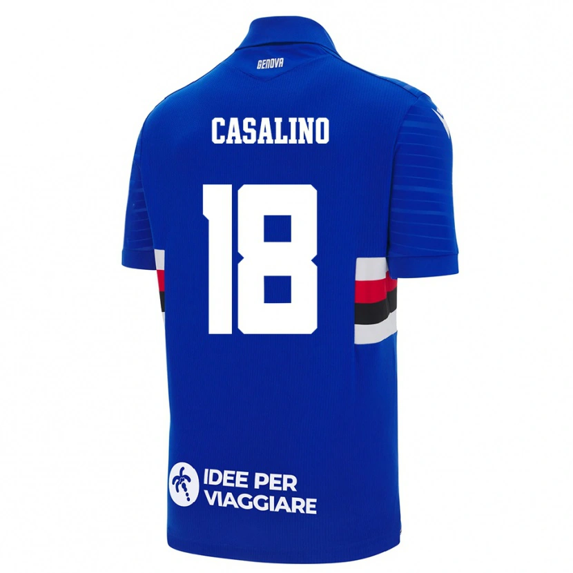 Danxen Dames Tommaso Casalino #18 Blauw Wit Thuisshirt Thuistenue 2025/26 T-Shirt
