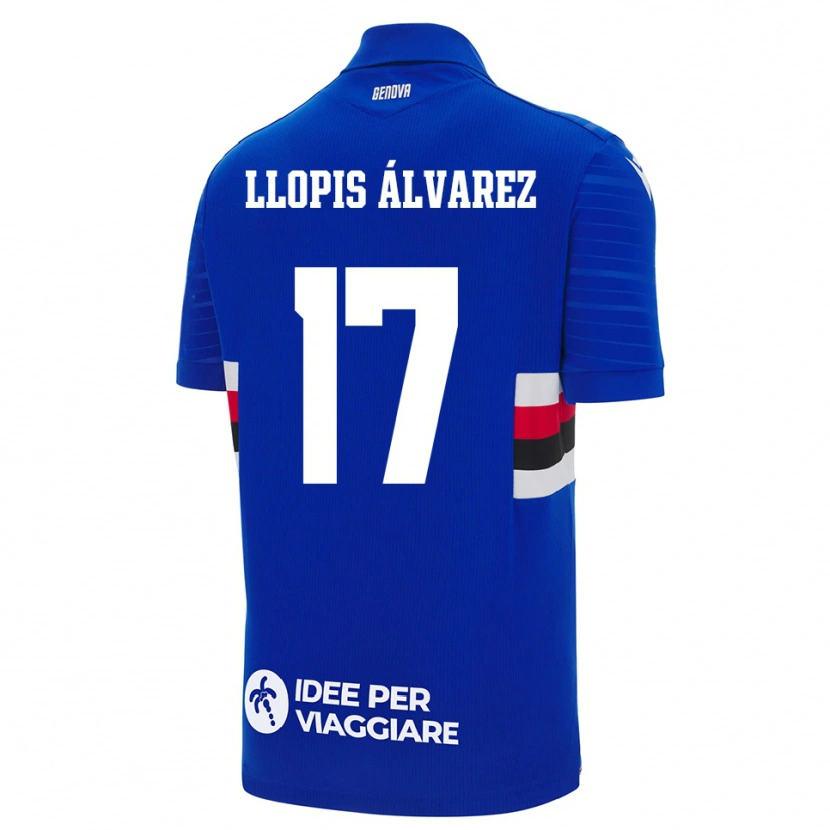 Danxen Dames Marta Llopis Álvarez #17 Blauw Wit Thuisshirt Thuistenue 2025/26 T-Shirt