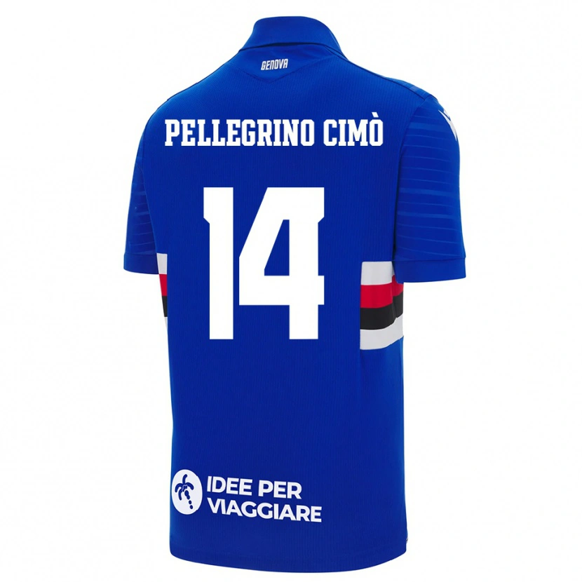Danxen Dames Giada Pellegrino Cimò #14 Blauw Wit Thuisshirt Thuistenue 2025/26 T-Shirt